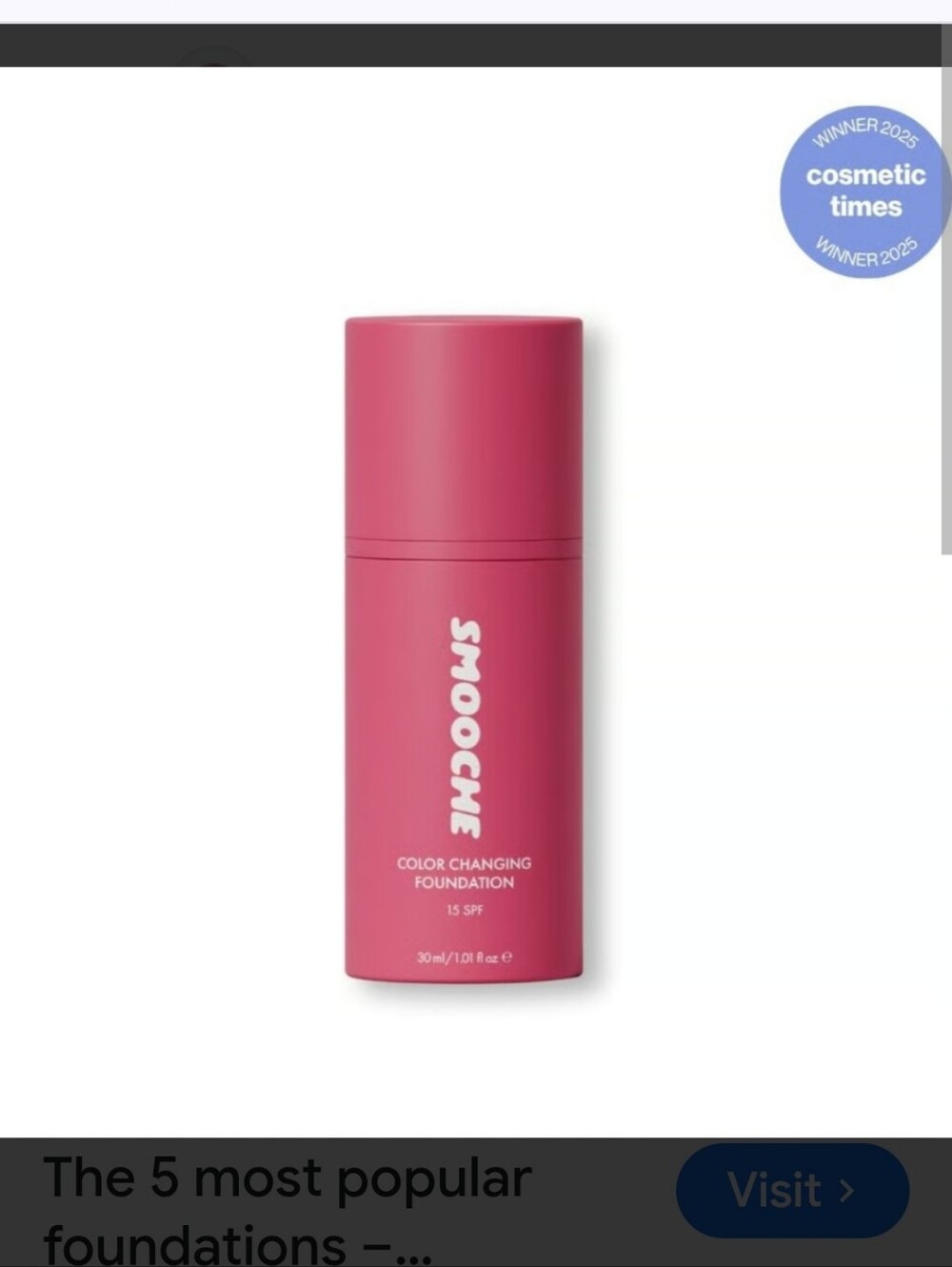 Smooche Color Changing Foundation With Cosmetic Pouch.